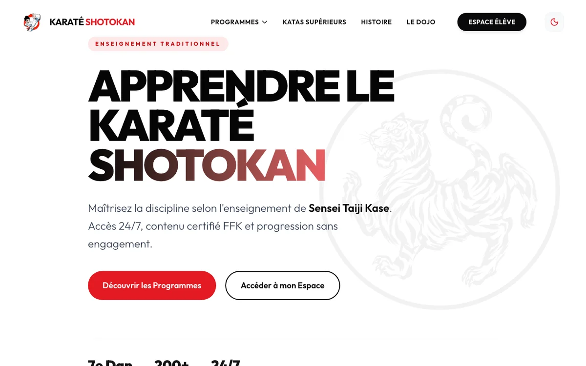 Aperçu du site Karaté Shotokan